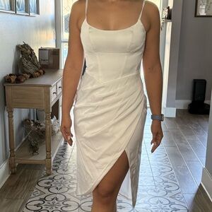 Elegant White Spaghetti Strap Dress